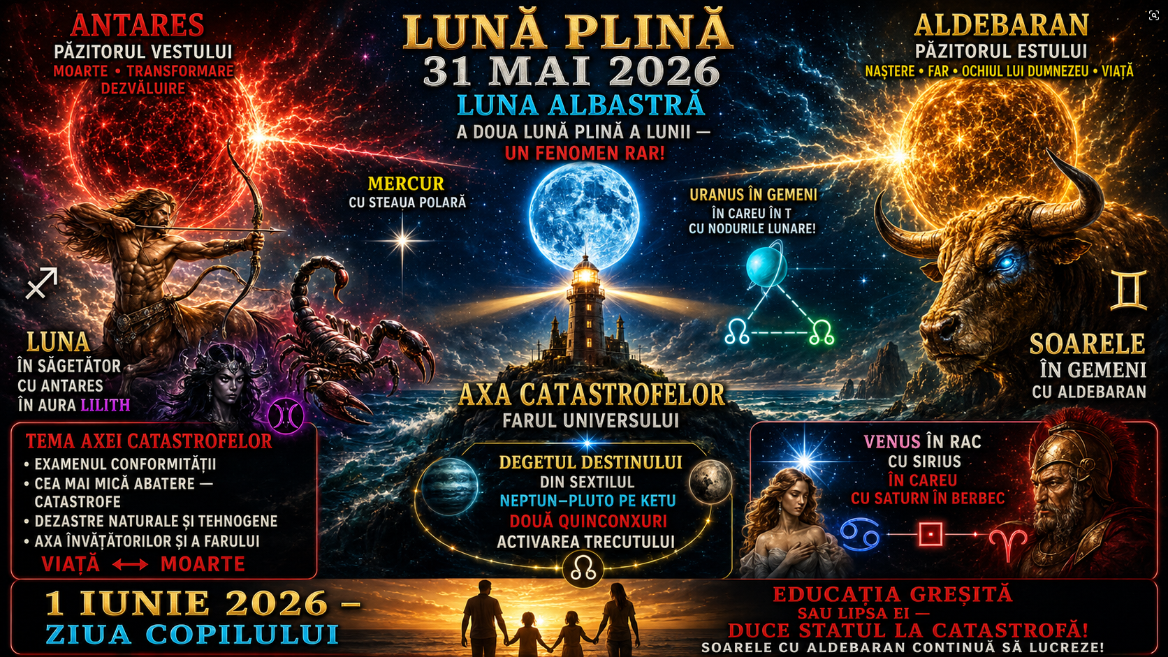 Protejat: Luna Plină 31.05 – Luna Nouă 15.06.2026 Activarea Axei Catastrofelor și demolarea vechii Realități.